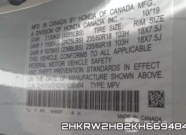 2HKRW2H82KH669484 фото 10