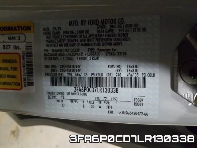 3FA6P0CD7LR130338 фото 2