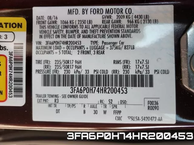 3FA6P0H74HR200453 фото 2