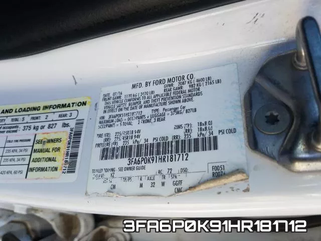 3FA6P0K91HR181712 фото 2