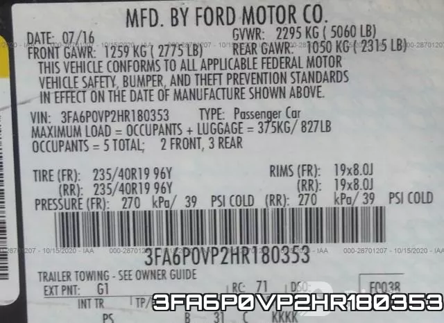 3FA6P0VP2HR180353 фото 10