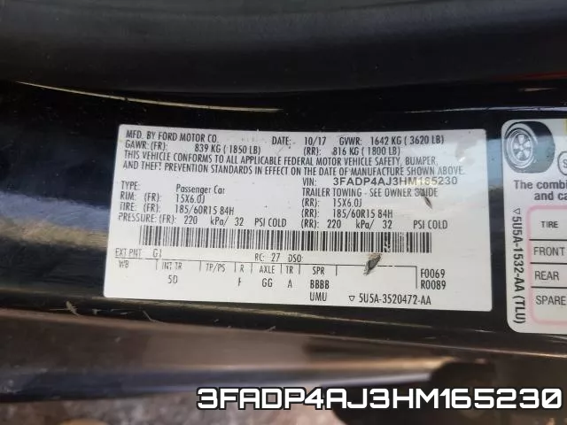3FADP4AJ3HM165230 фото 2