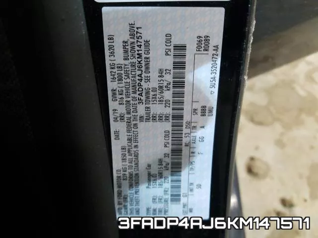 3FADP4AJ6KM147571 фото 2