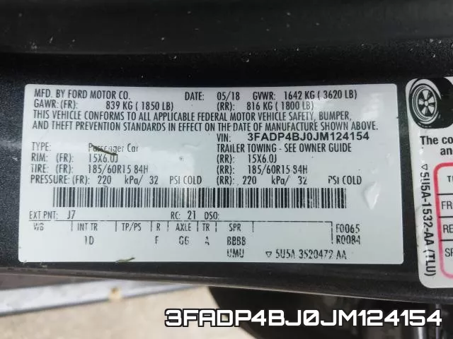 3FADP4BJ0JM124154 фото 2