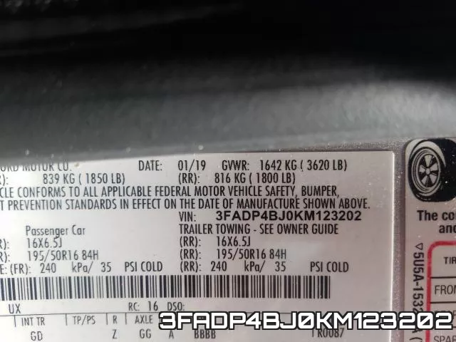 3FADP4BJ0KM123202 фото 2