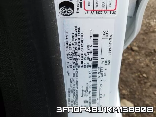 3FADP4BJ1KM138808 фото 2