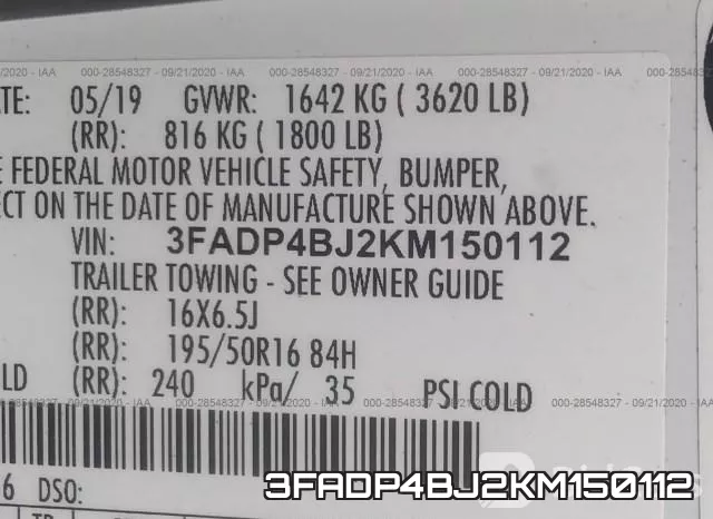 3FADP4BJ2KM150112 фото 10