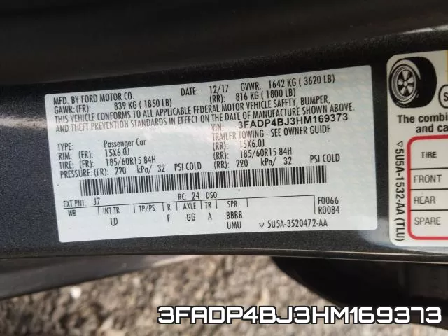 3FADP4BJ3HM169373 фото 2