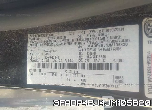 3FADP4BJ4JM105820 фото 10