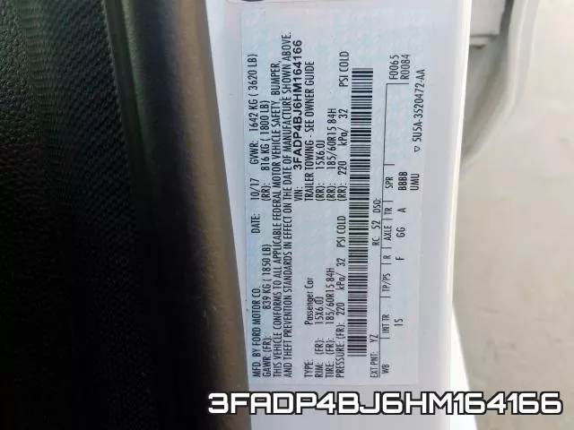 3FADP4BJ6HM164166 фото 2