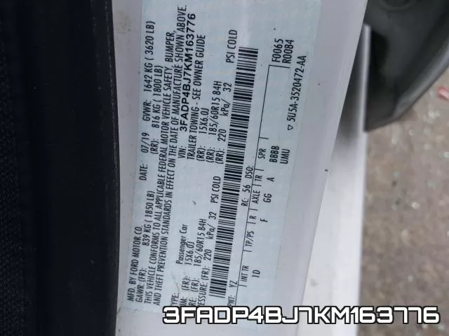 3FADP4BJ7KM163776 фото 2