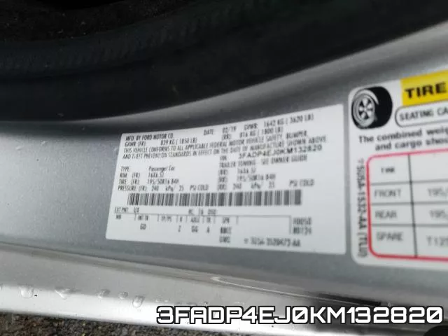 3FADP4EJ0KM132820 фото 2
