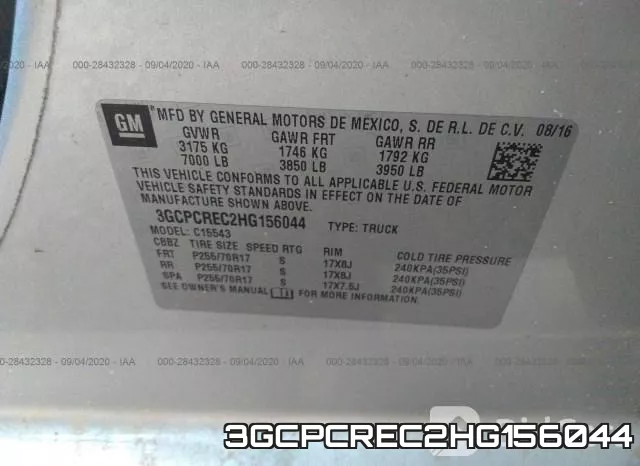 3GCPCREC2HG156044 фото 10
