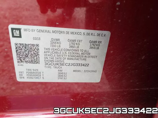 3GCUKSEC2JG333422 фото 2