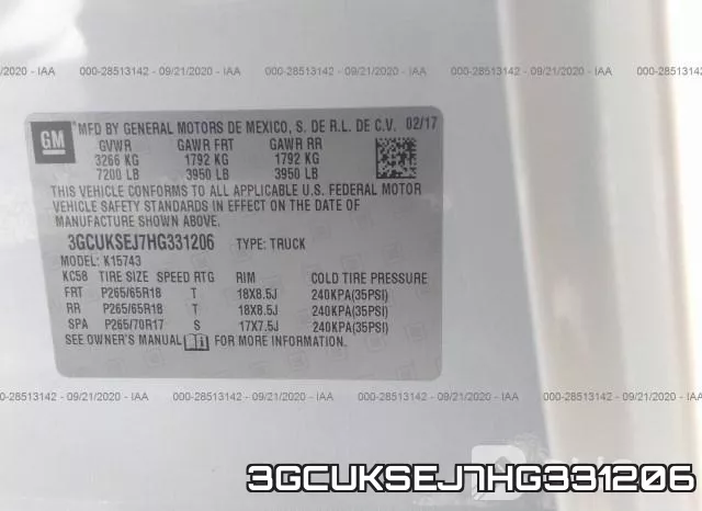 3GCUKSEJ7HG331206 фото 10