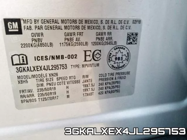 3GKALXEX4JL295753 фото 2