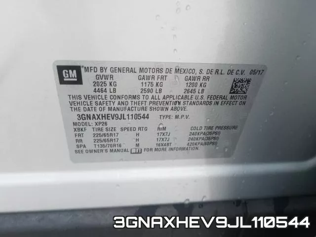 3GNAXHEV9JL110544 фото 2