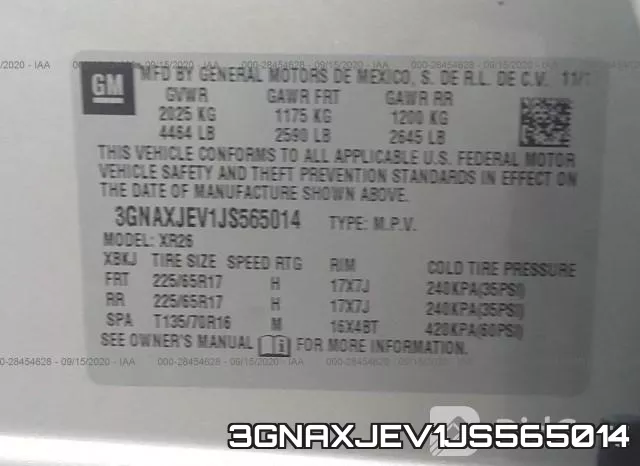 3GNAXJEV1JS565014 фото 10