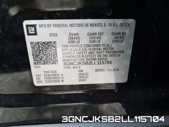 3GNCJKSB2LL115704 фото 2
