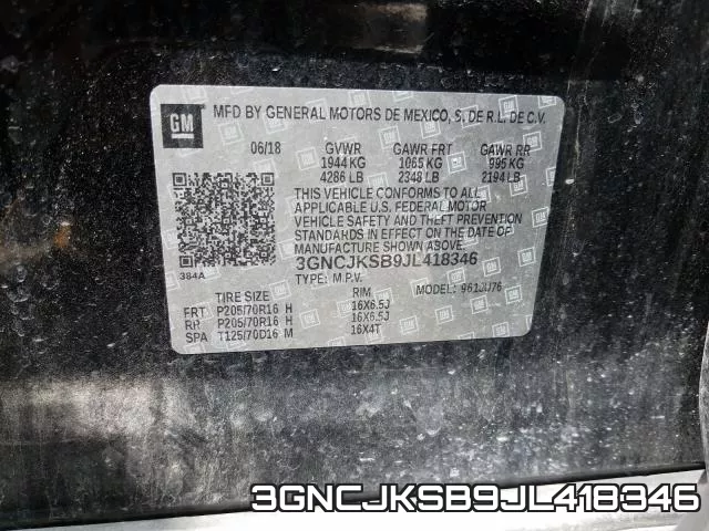 3GNCJKSB9JL418346 фото 2