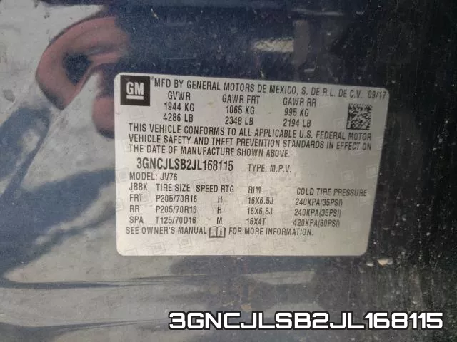 3GNCJLSB2JL168115 фото 2