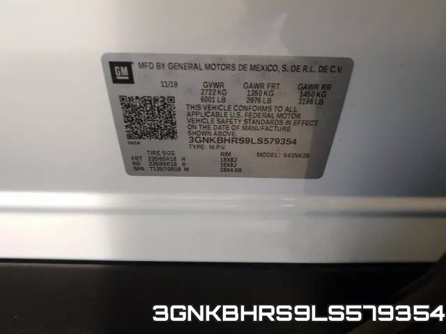 3GNKBHRS9LS579354 фото 2