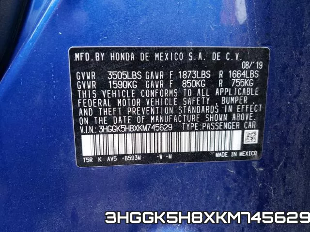 3HGGK5H8XKM745629 фото 2