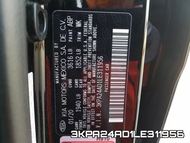 3KPA24AD1LE311956 фото 2