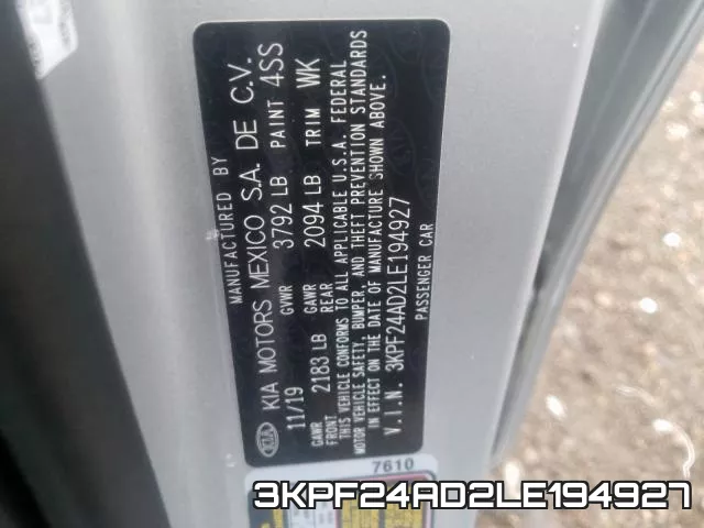 3KPF24AD2LE194927 фото 2