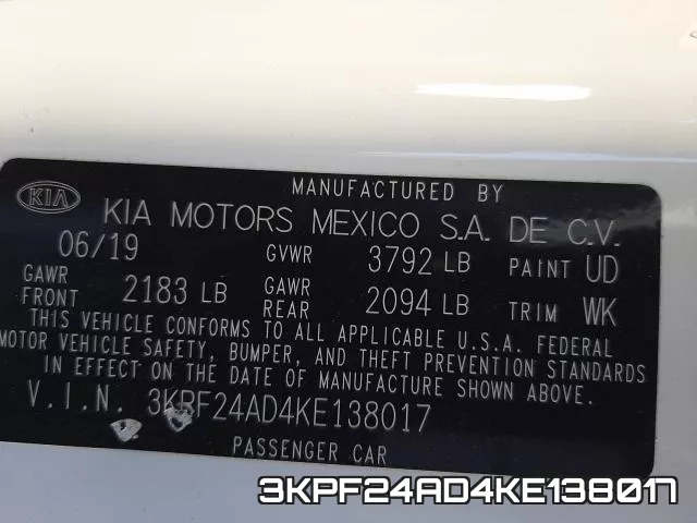 3KPF24AD4KE138017 фото 2