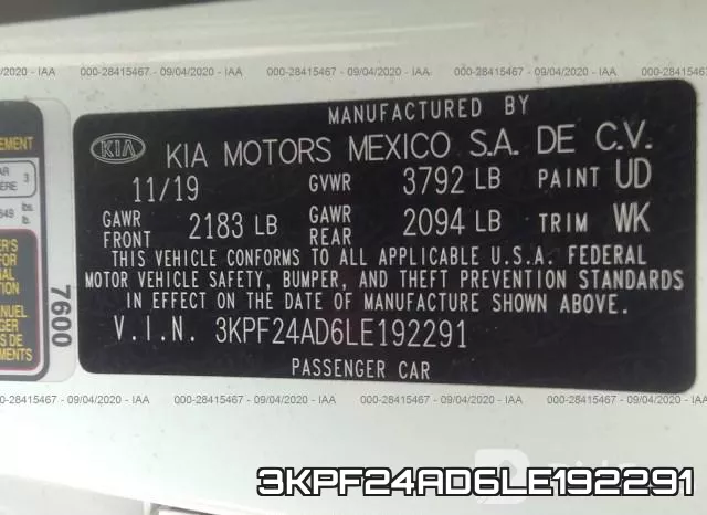 3KPF24AD6LE192291 фото 10