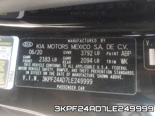 3KPF24AD7LE249999 фото 2
