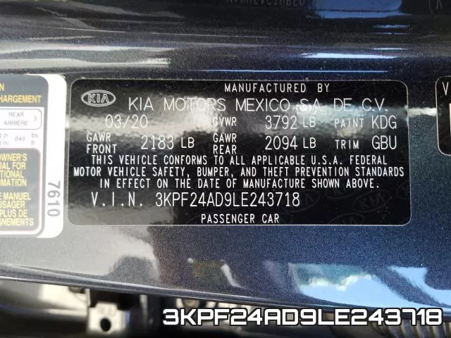 3KPF24AD9LE243718 фото 2
