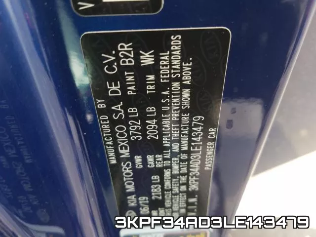 3KPF34AD3LE143479 фото 2