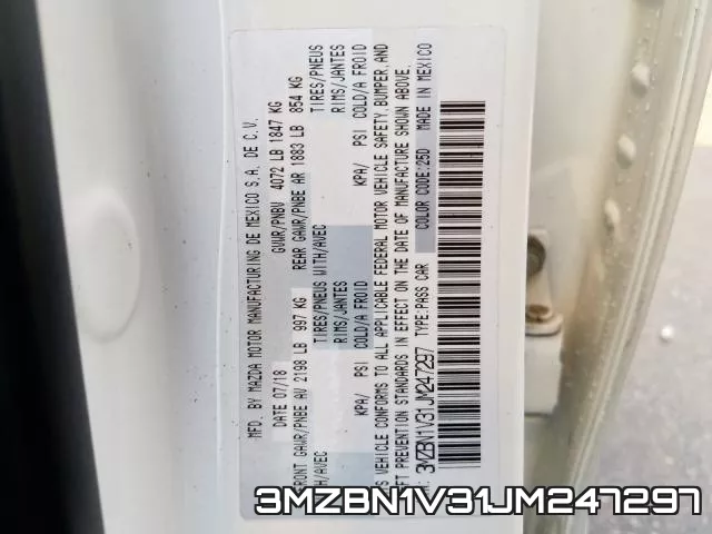 3MZBN1V31JM247297 фото 2