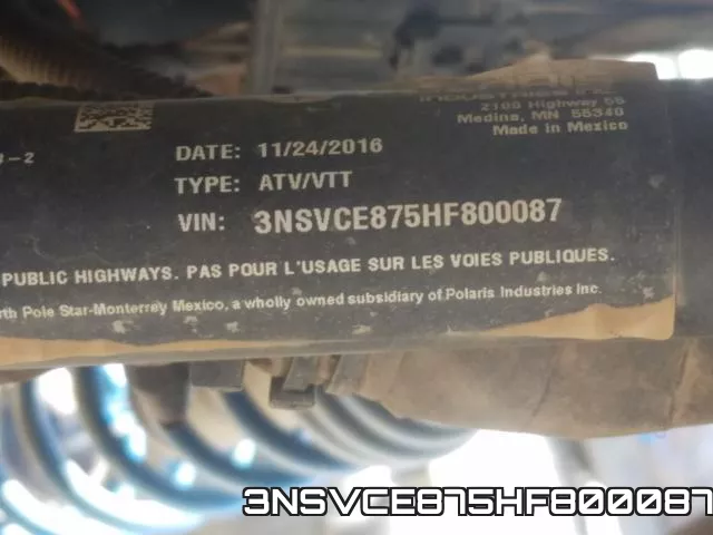 3NSVCE875HF800087 фото 2
