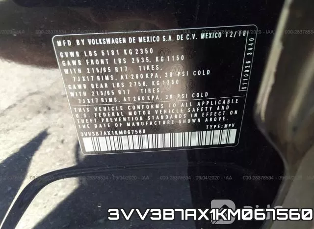 3VV3B7AX1KM067560 фото 10