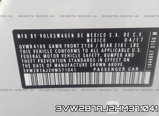 3VW2B7AJ2HM371041 фото 10