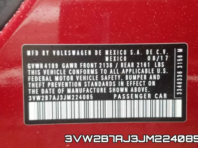 3VW2B7AJ3JM224085 фото 2