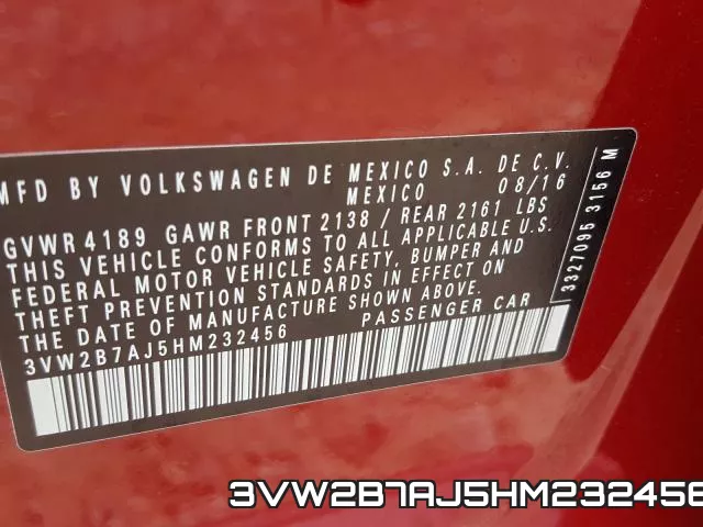 3VW2B7AJ5HM232456 фото 2