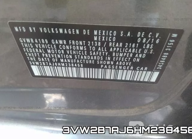 3VW2B7AJ6HM238458 фото 10