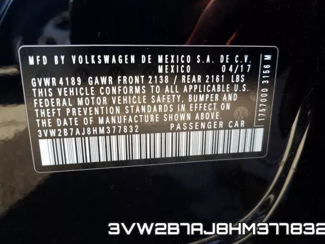 3VW2B7AJ8HM377832 фото 2