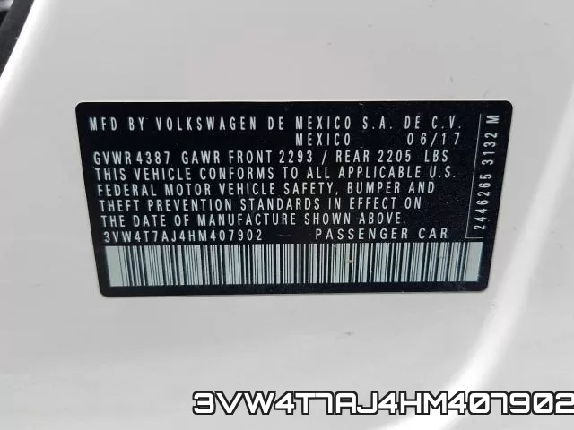 3VW4T7AJ4HM407902 фото 2