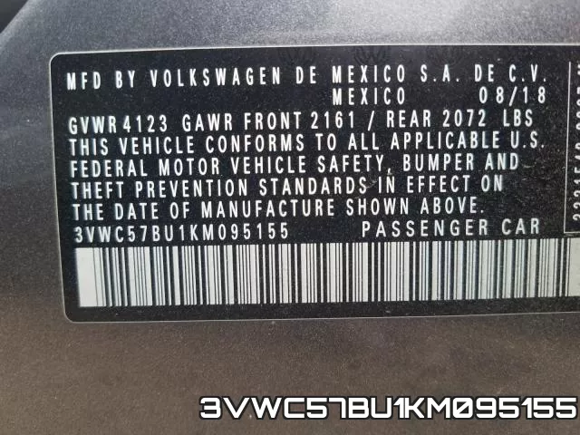 3VWC57BU1KM095155 фото 2
