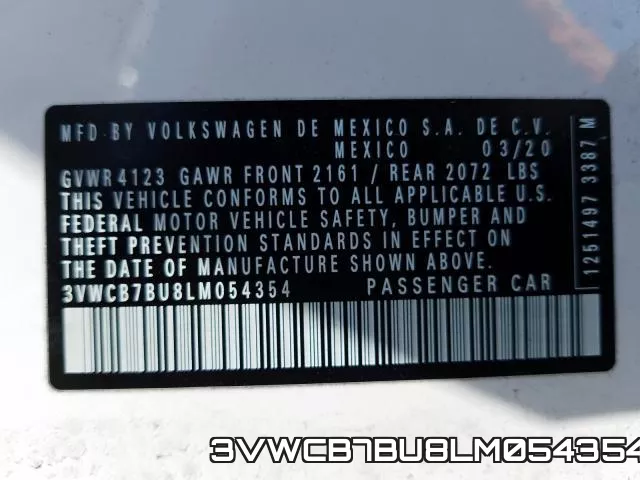 3VWCB7BU8LM054354 фото 2