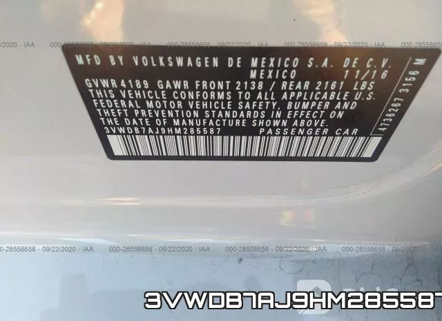 3VWDB7AJ9HM285587 фото 10