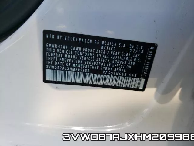 3VWDB7AJXHM209988 фото 2