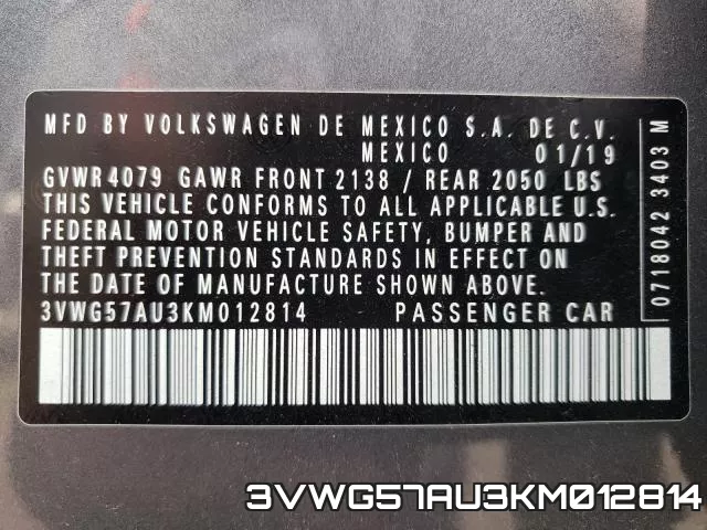 3VWG57AU3KM012814 фото 2