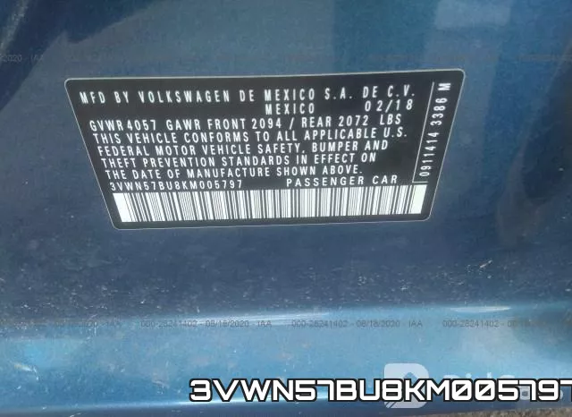 3VWN57BU8KM005797 фото 10