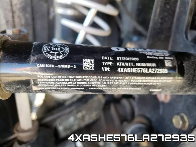 4XASHE576LA272935 фото 2